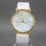 New spring 2014 fashion promotion retail men women map design dial leather strap watches precise quartz watch