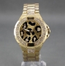 New spring 2014 Watches Men Luxury Brand CZ Leopard Gold Stainless Steel Quartz Watch Freeing shipping
